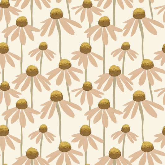 Sun Seeking Daisies Digital Seamless Pattern