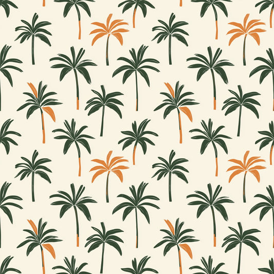 Sunset Palms Digital Seamless Pattern