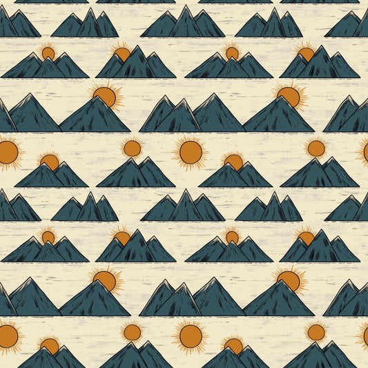 Sunset Mountains Digital Seamless Pattern