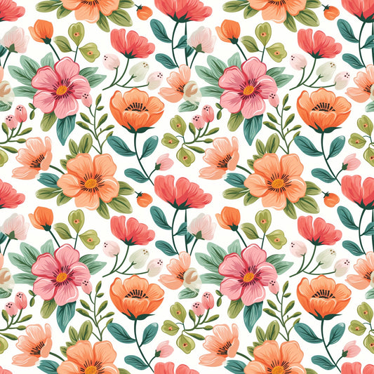 Sunshine Blooms Digital Seamless Pattern