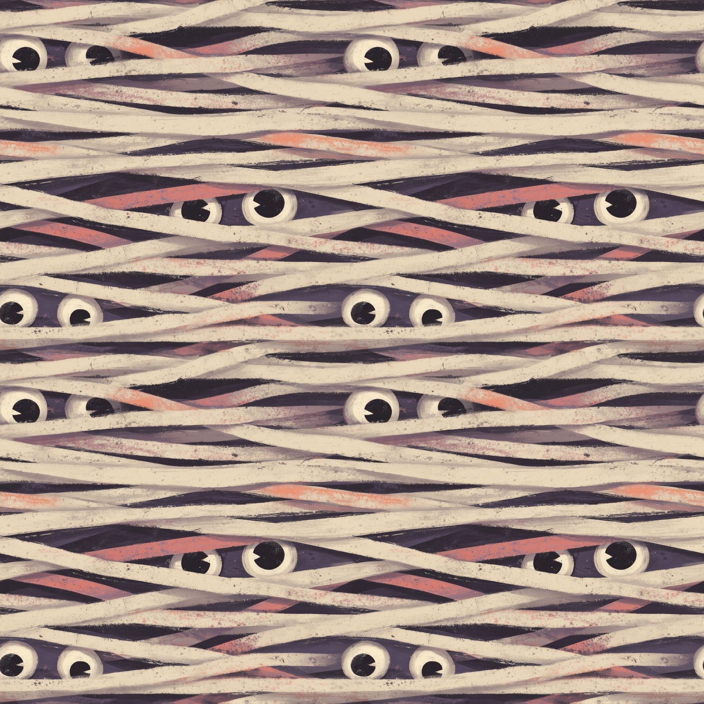 Tangled Mummy Digital Seamless Pattern
