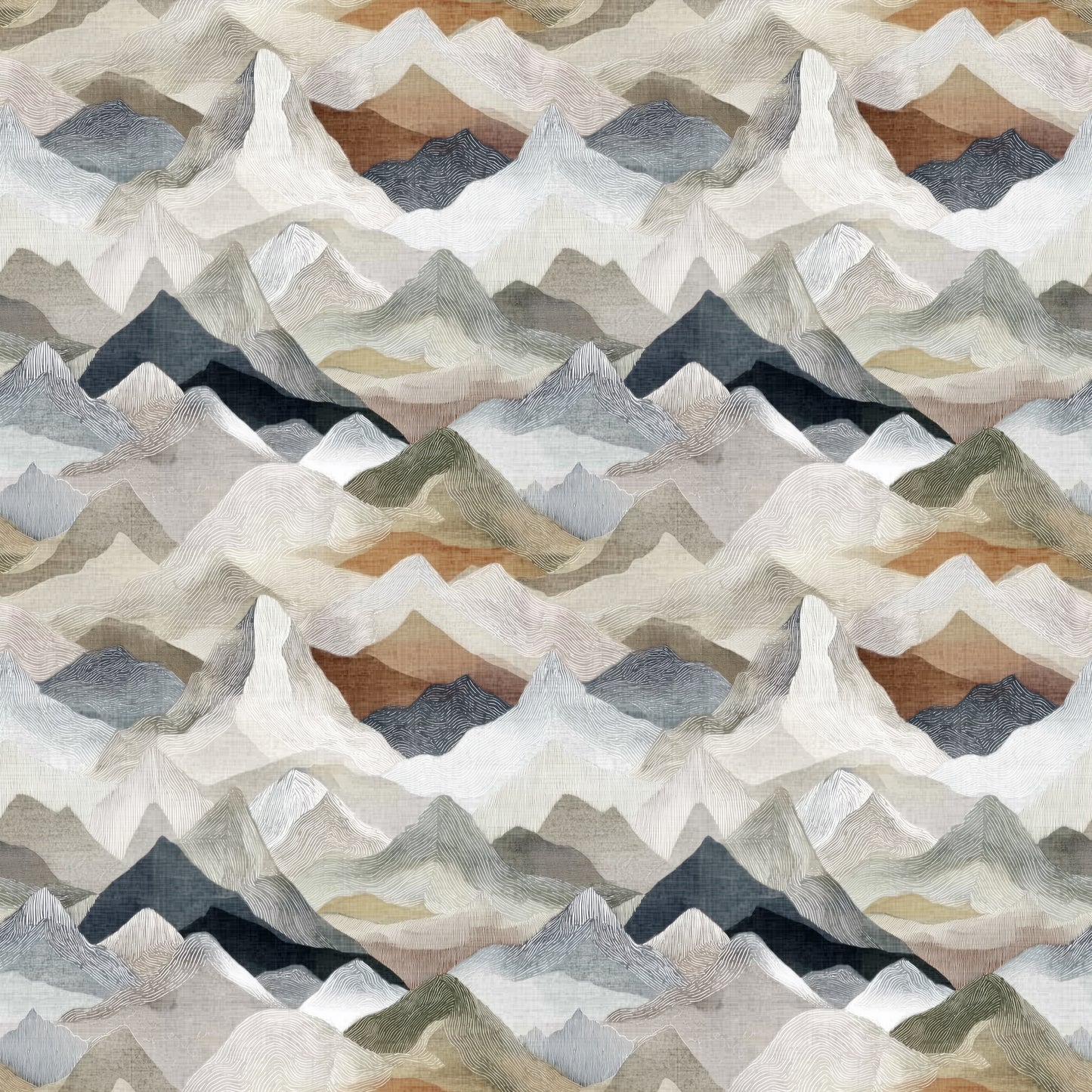 Taupe Mountains Digital Seamless Pattern