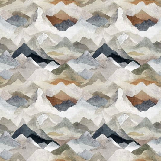 Taupe Mountains Digital Seamless Pattern