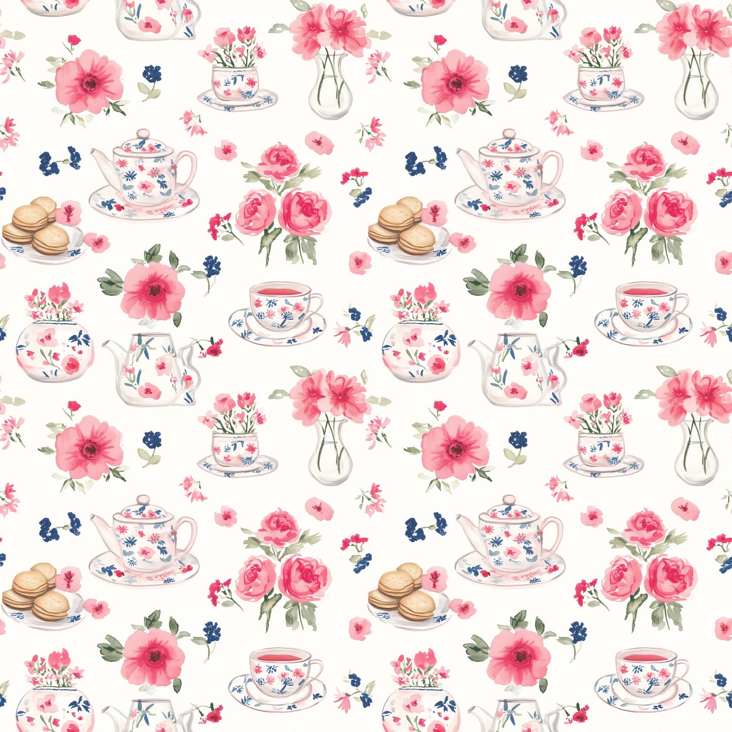 Tea & Scones Digital Seamless Pattern