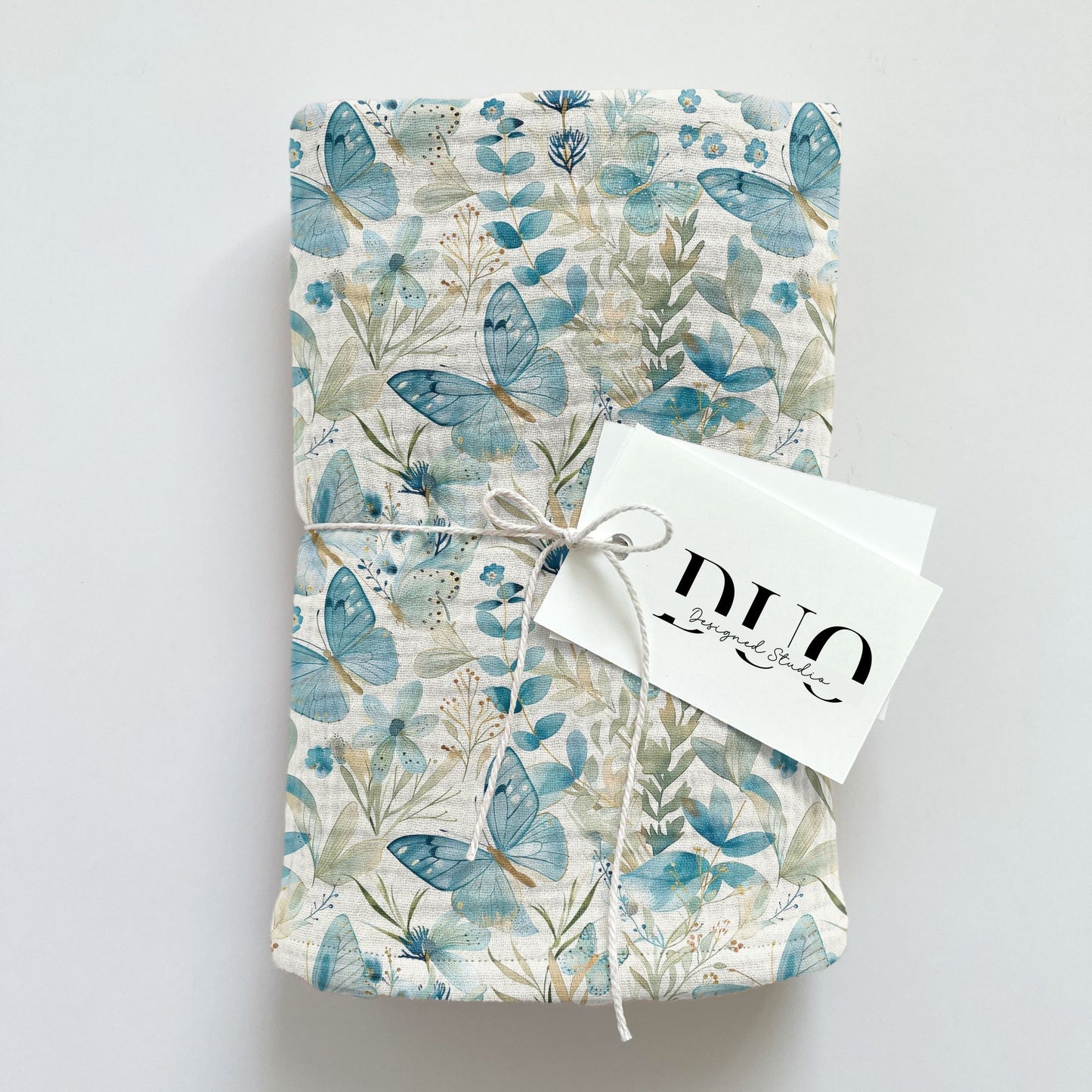 Teal Butterflies Digital Seamless Pattern