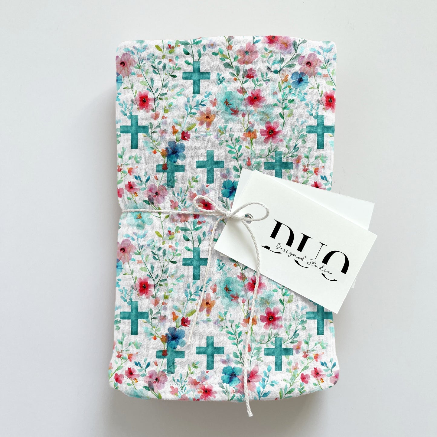 Teal Crosses Digital Seamless Pattern