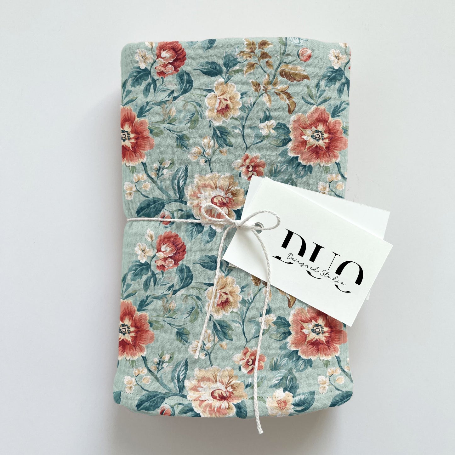 Teal Vintage Floral Digital Seamless Pattern