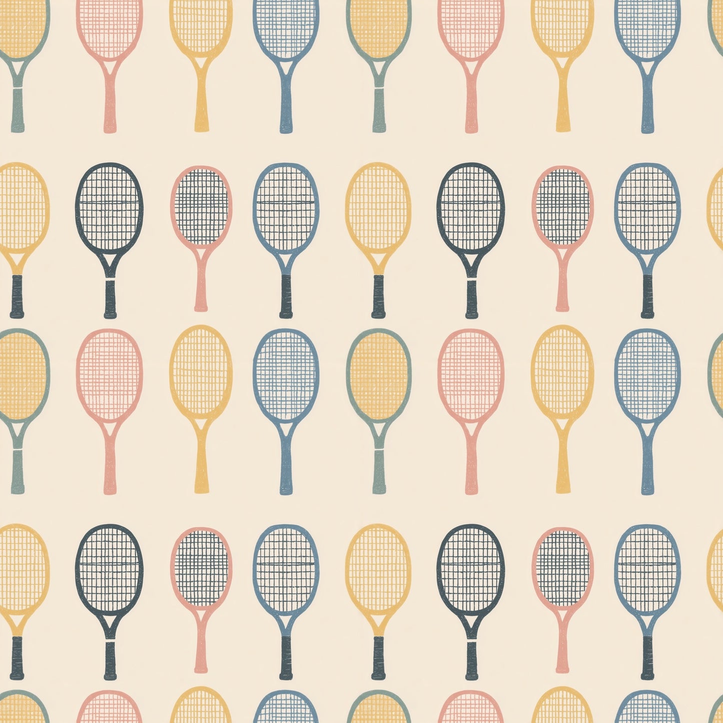 Tennis Racquets Digital Seamless Pattern