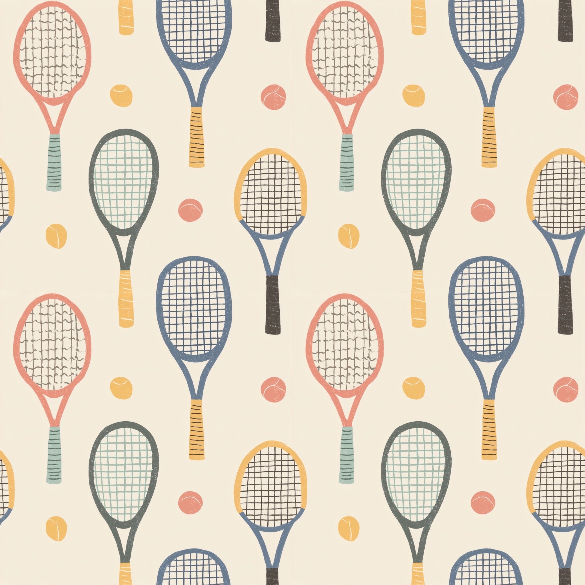 Tennis Digital Seamless Pattern – Dottie Duo Designs