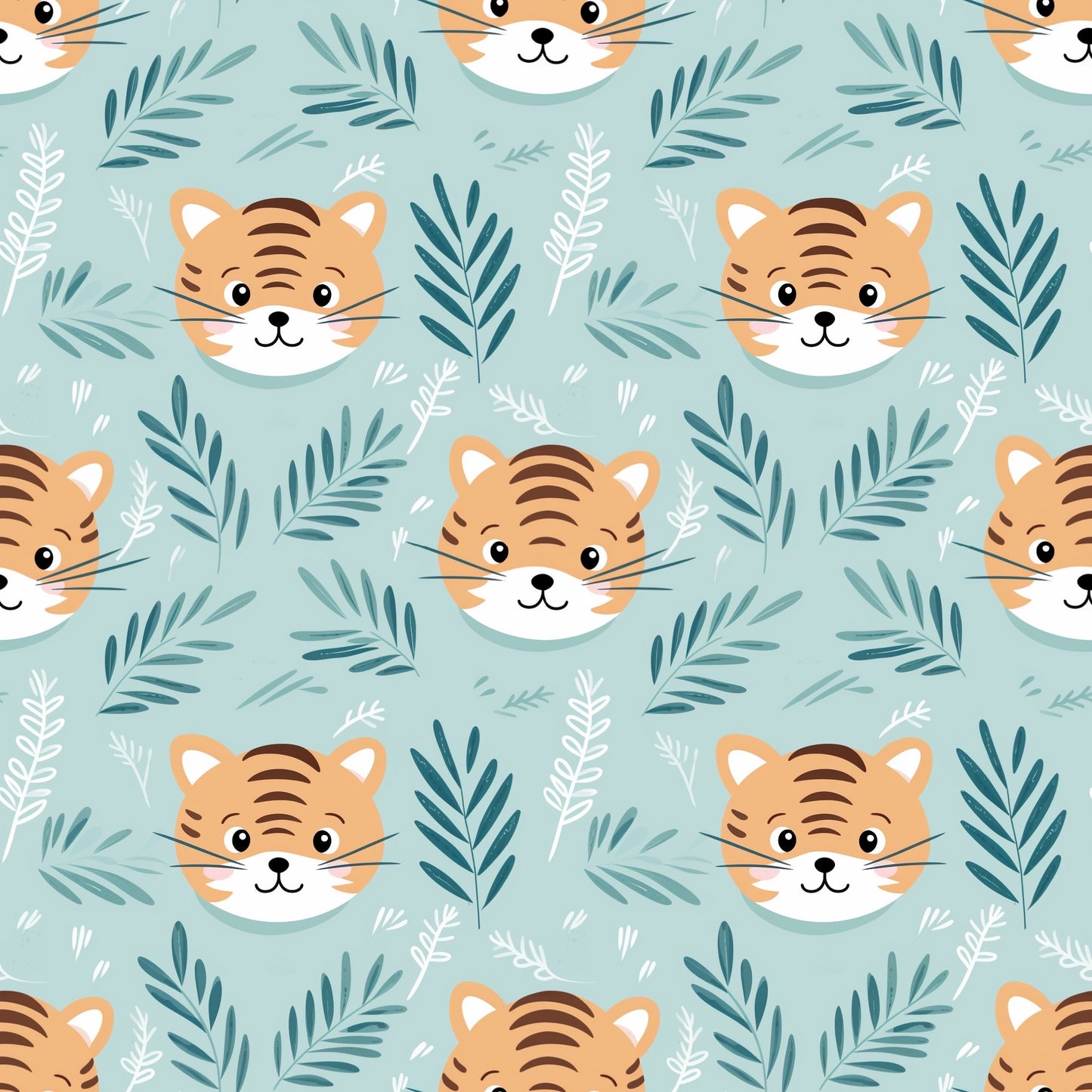 Tiger Digital Seamless Pattern