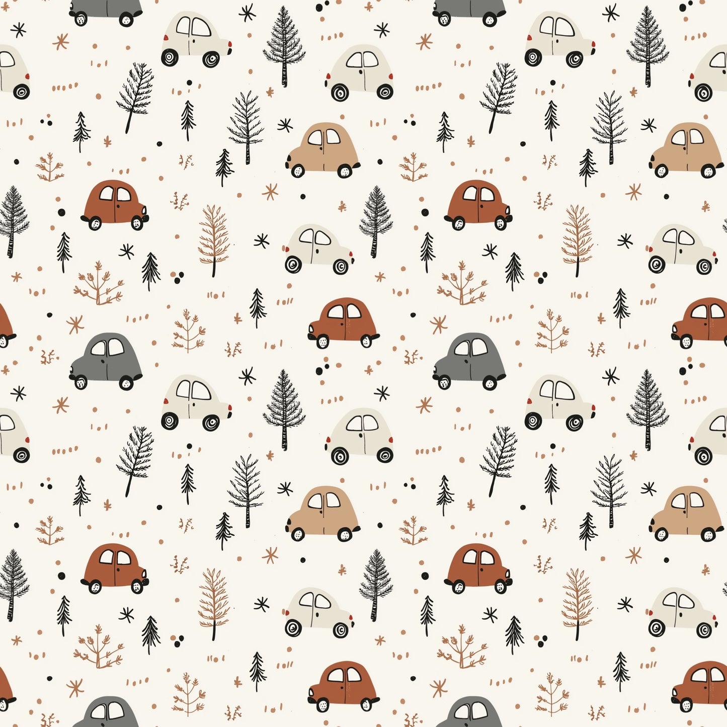 Tiny Cars Digital Seamless Pattern