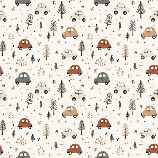 Tiny Cars Digital Seamless Pattern