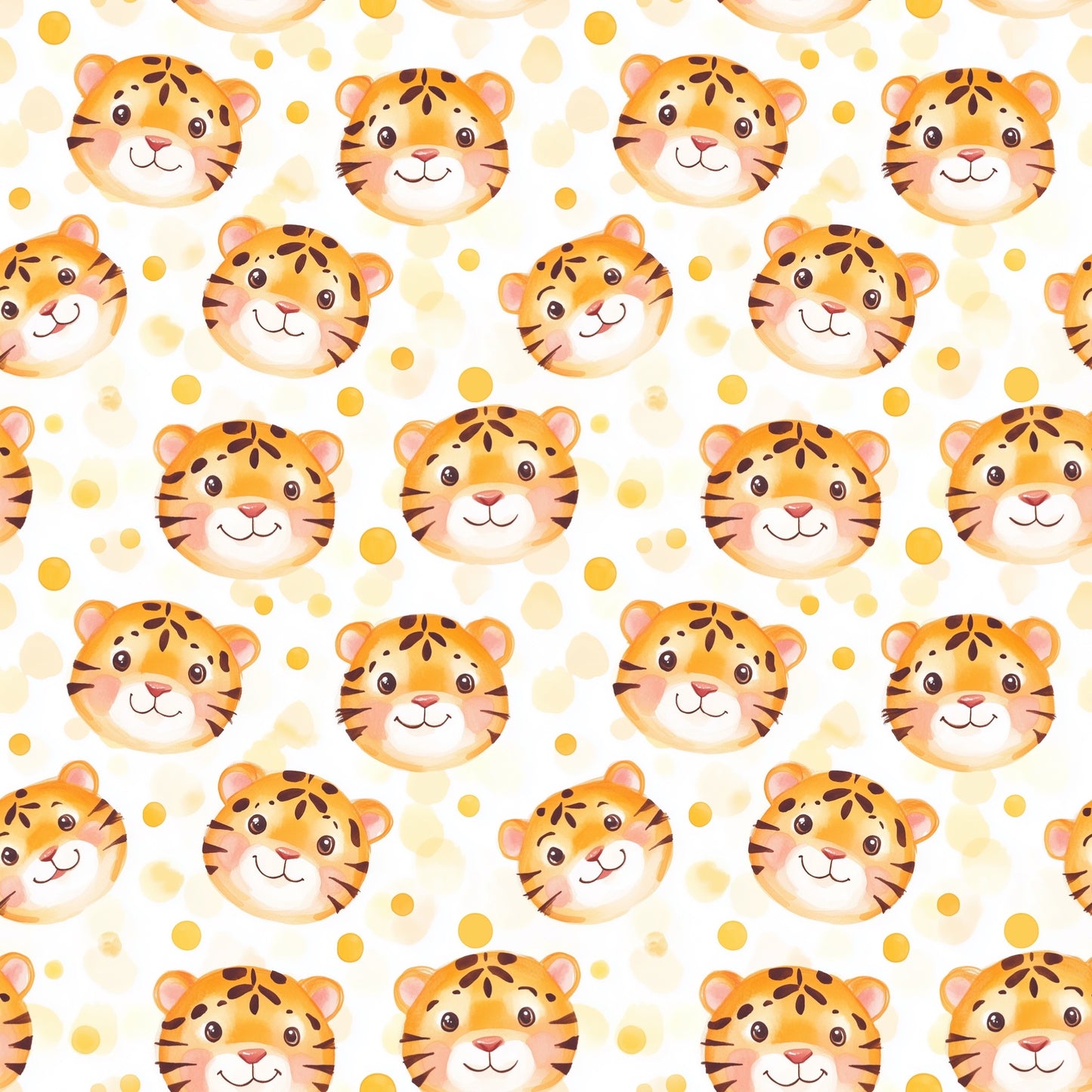 Tiger Faces Digital Seamless Pattern