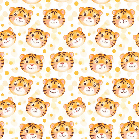 Tiger Faces Digital Seamless Pattern