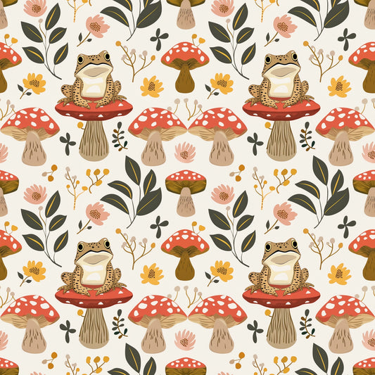 Toadstools Digital Seamless Pattern