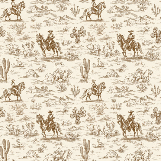 Toile Cowboy Digital Seamless Pattern