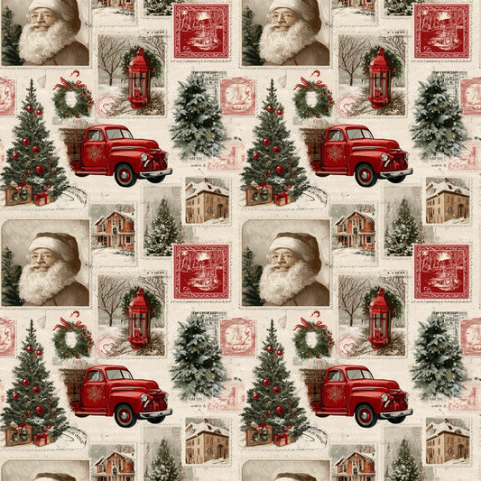 Traditional Christmas Digital Seamless Pattern