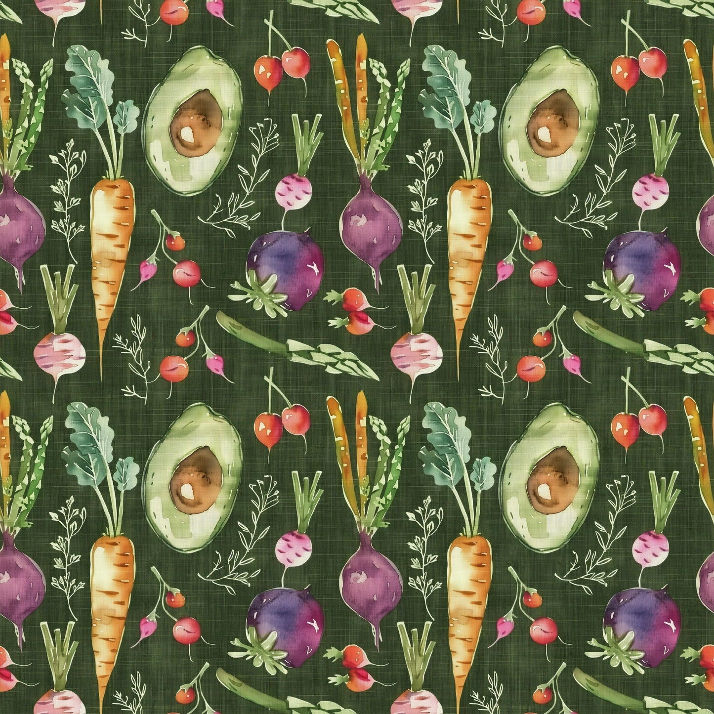 Traditional Root Veg Digital Seamless Pattern