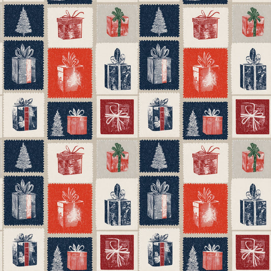 Traditional Christmas Stamps Digital Seamless Pattern
