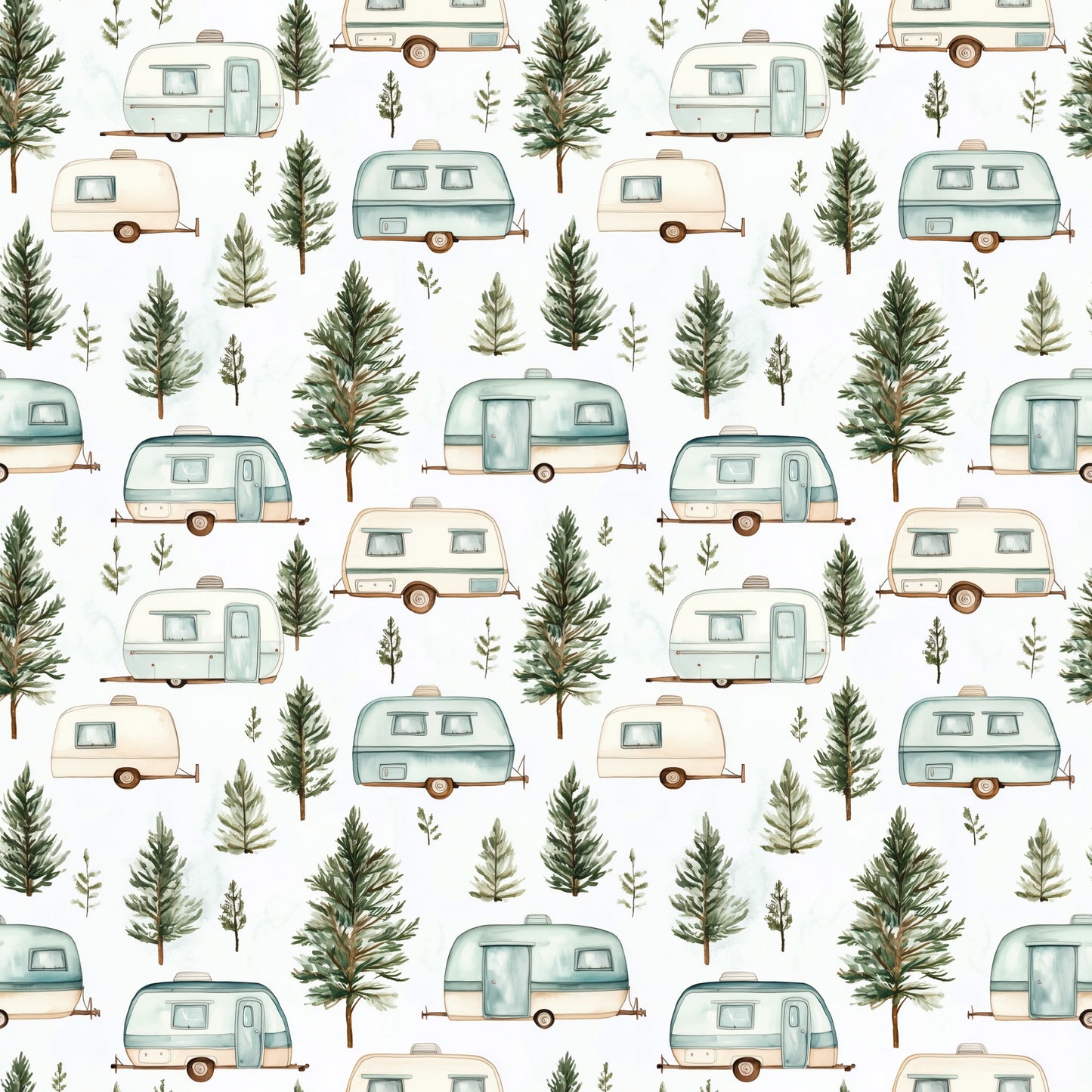 Trailers Digital Seamless Pattern