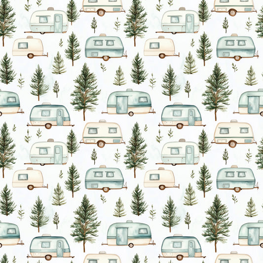 Trailers Digital Seamless Pattern