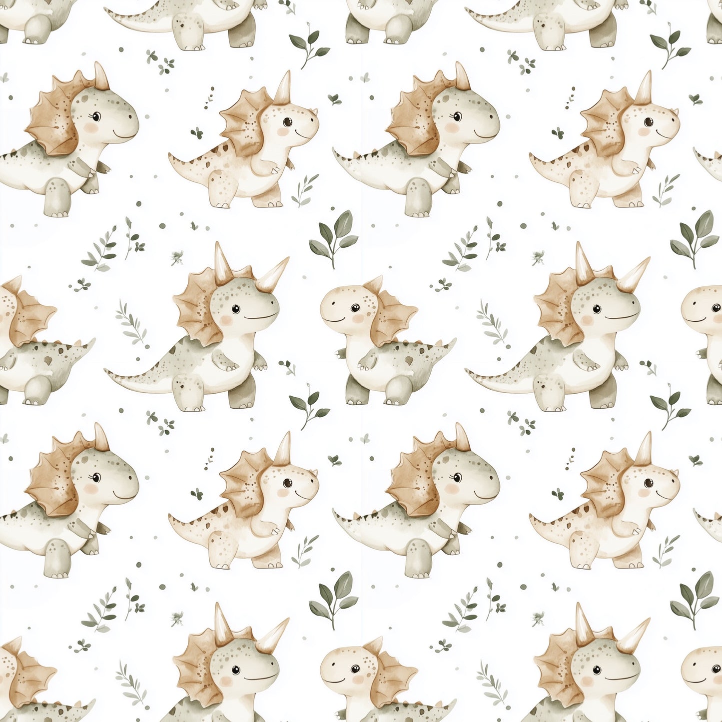Triceratops Digital Seamless Pattern