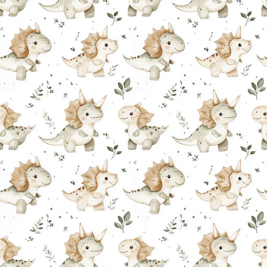 Triceratops Digital Seamless Pattern