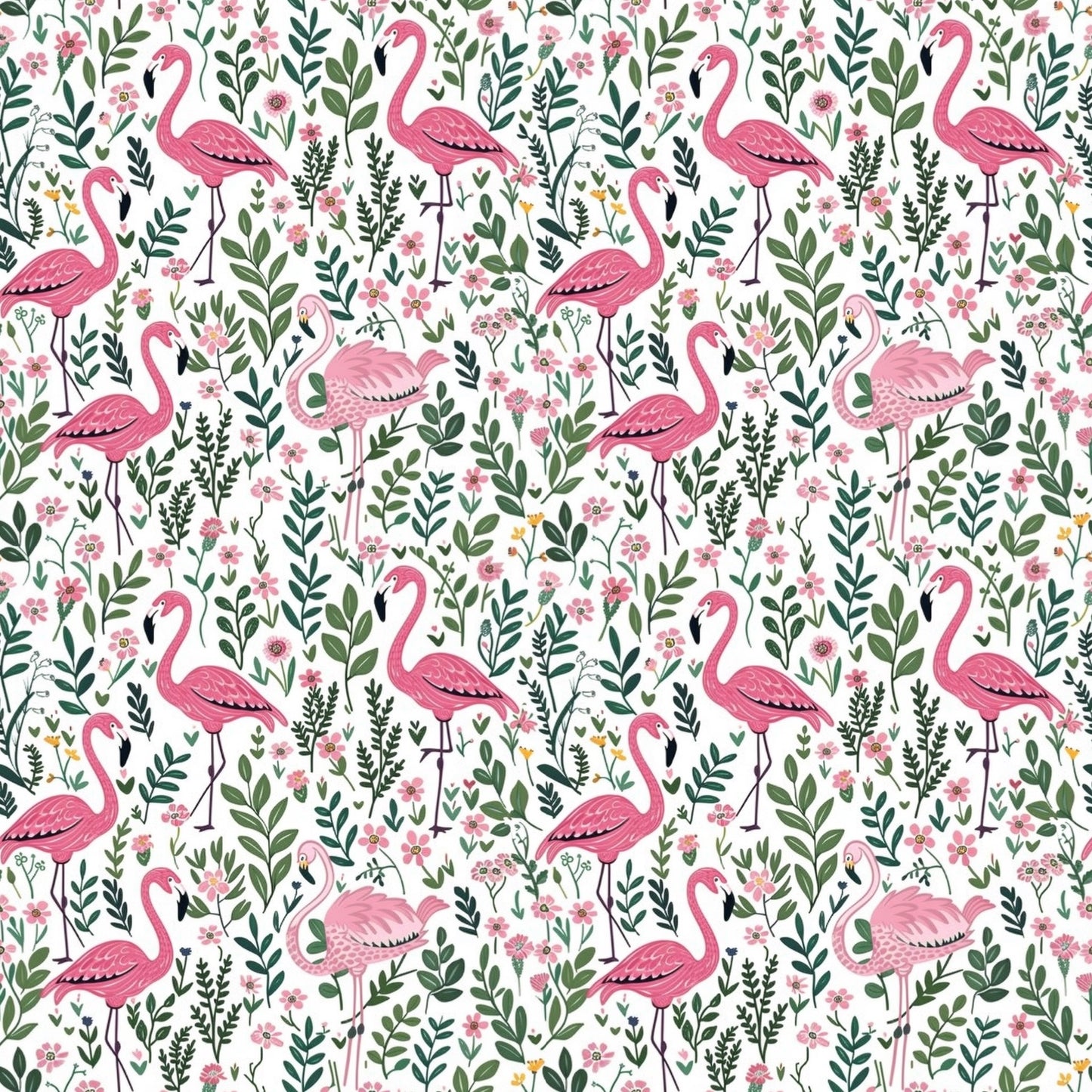 Tropical Flamingo Digital Seamless Pattern