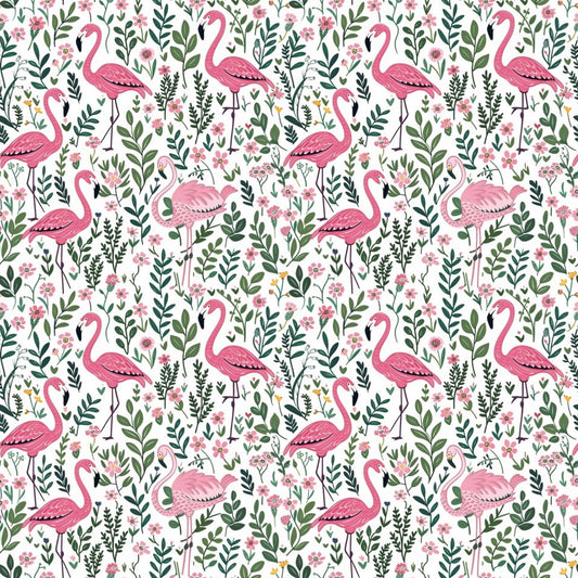 Tropical Flamingo Digital Seamless Pattern