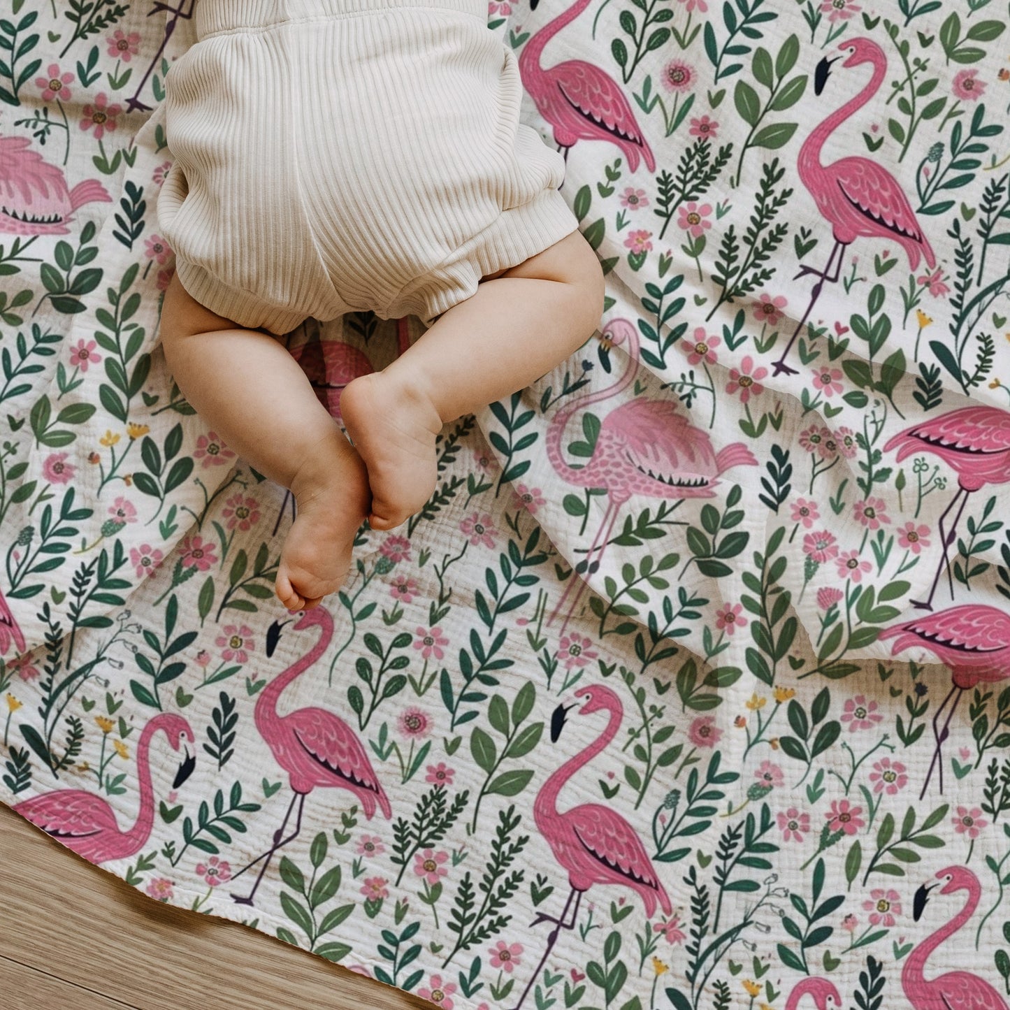 Tropical Flamingo Digital Seamless Pattern