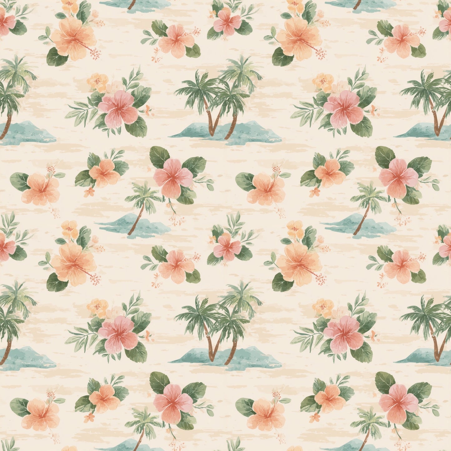 Tropical Floral Digital Seamless Pattern