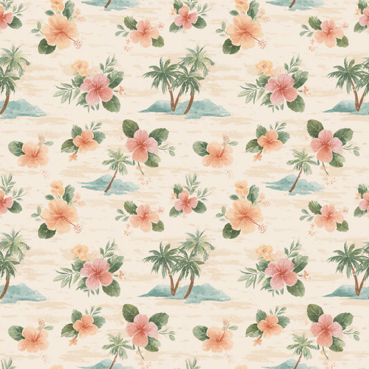 Tropical Floral Digital Seamless Pattern