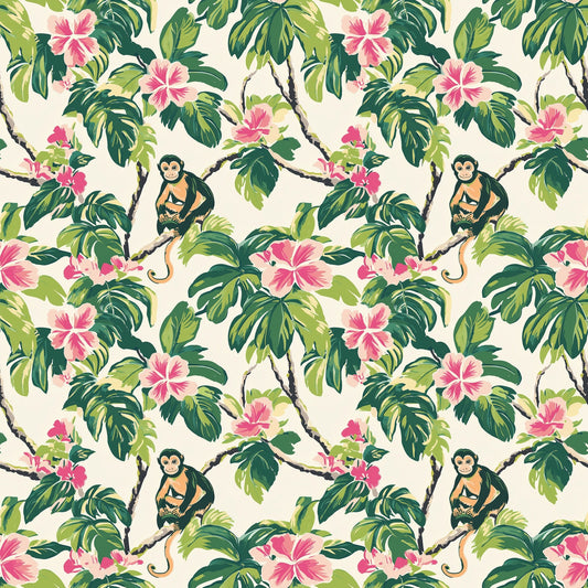 Tropical Monkey Digital Seamless Pattern