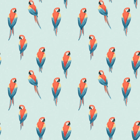Tropical Parrots Digital Seamless Pattern