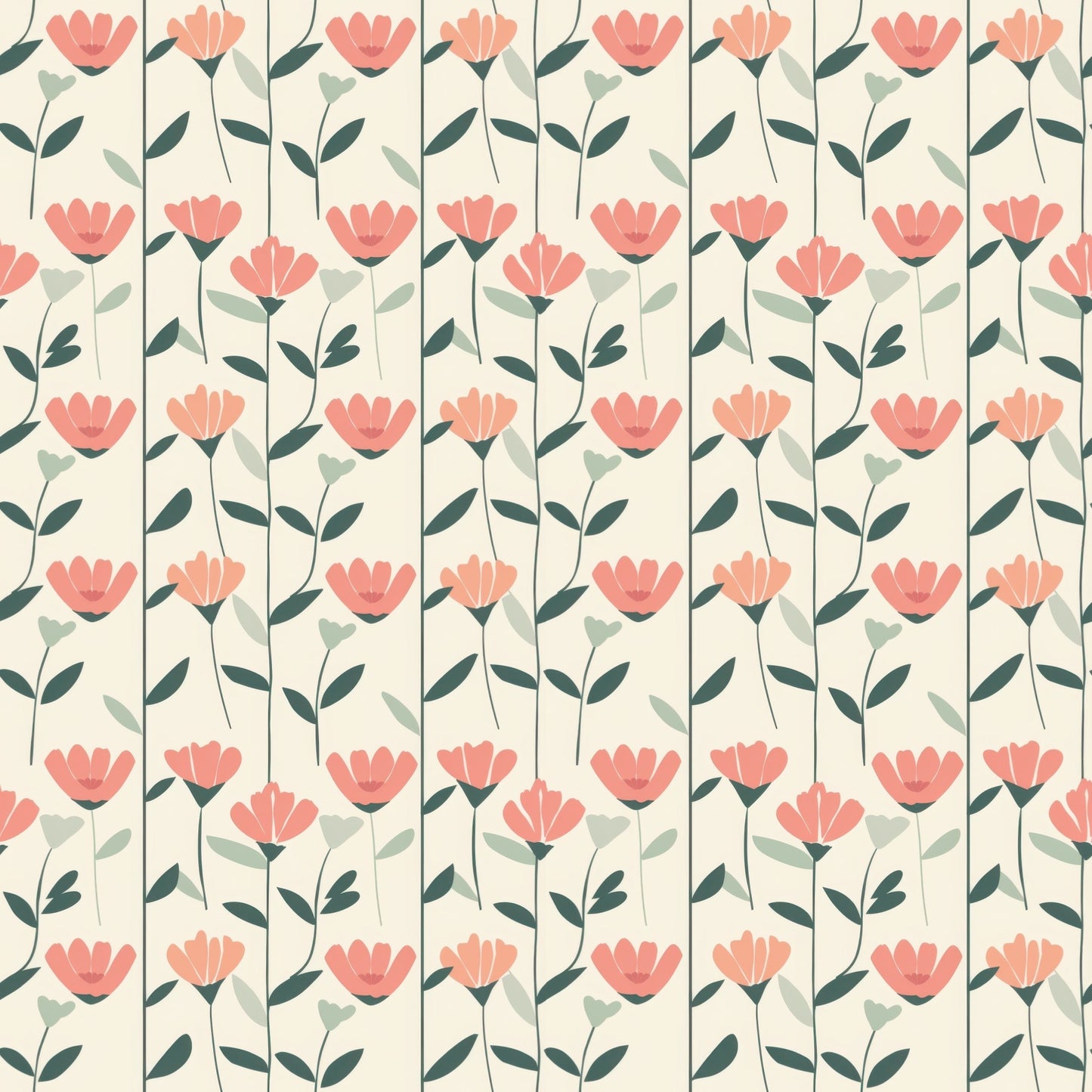 Tulips Floral Digital Seamless Pattern