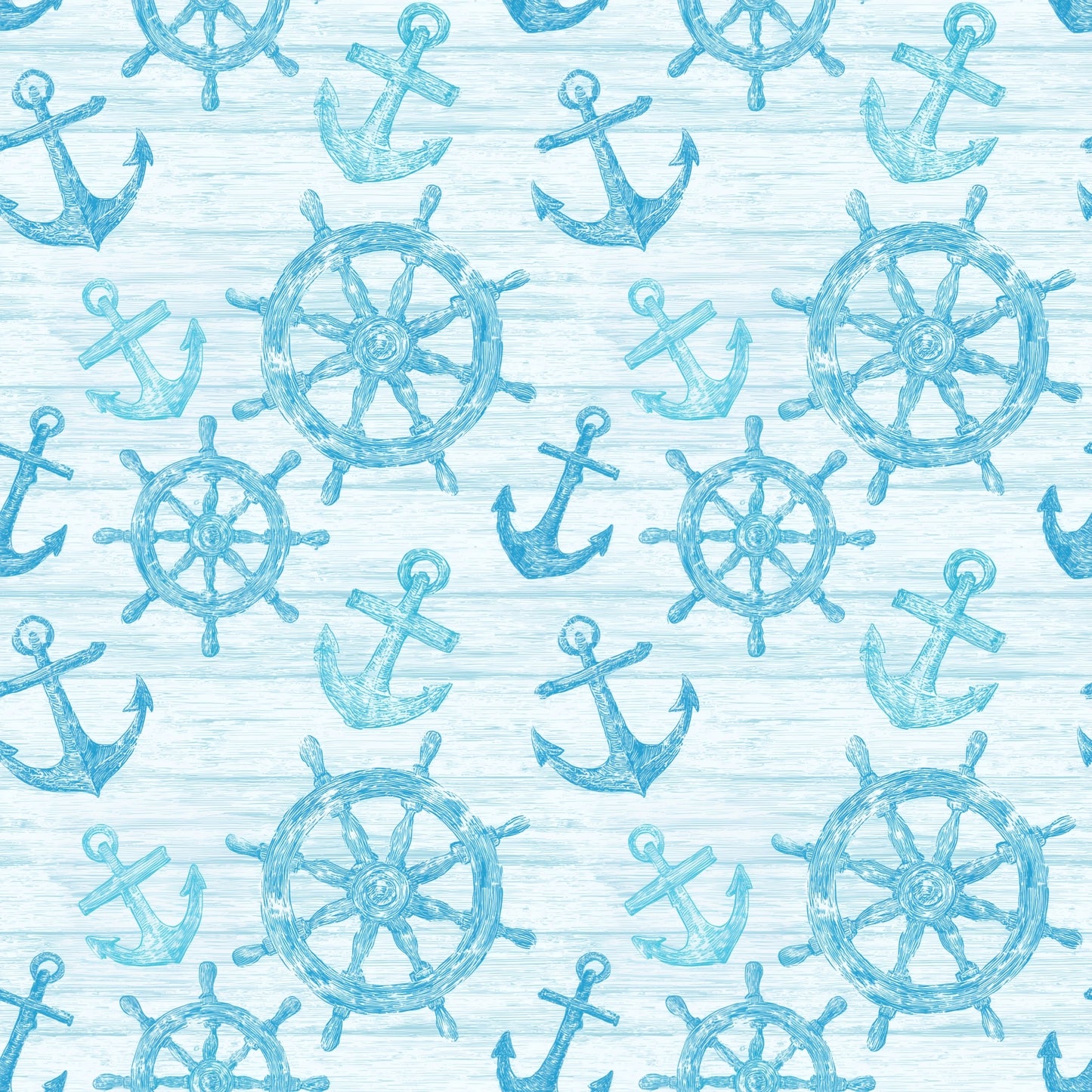 Turquoise Nautical Digital Seamless Pattern