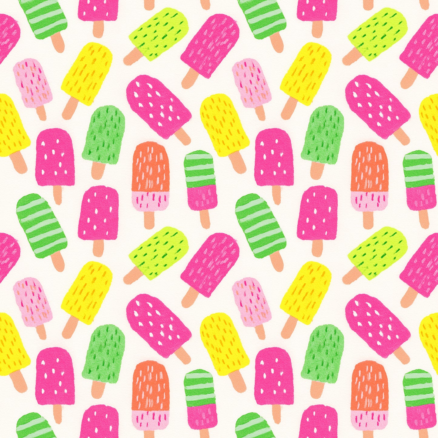 Tutti Fruity Popsicles Digital Seamless Pattern
