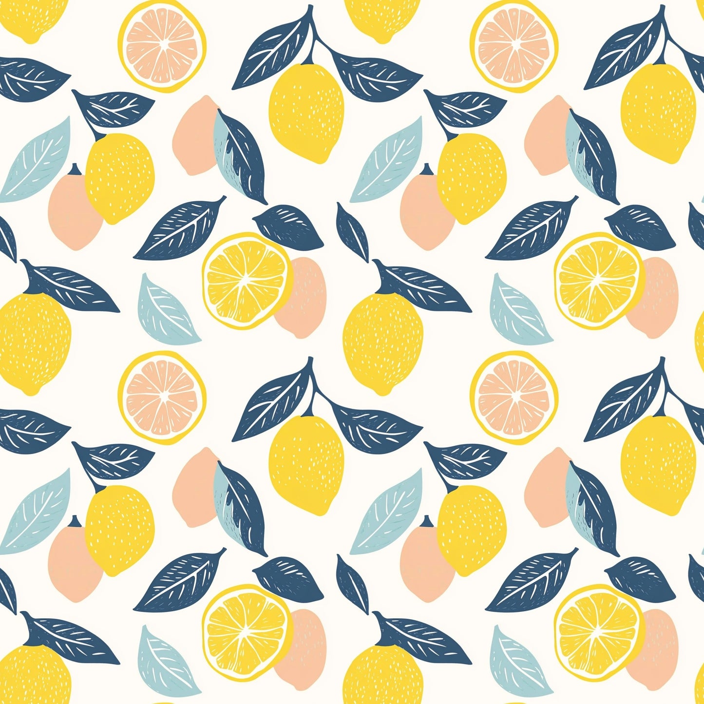 Lemon Citrus Digital Seamless Pattern
