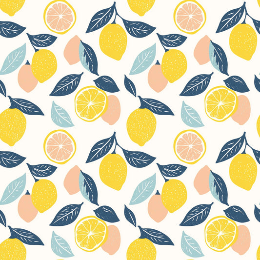 Lemon Citrus Digital Seamless Pattern