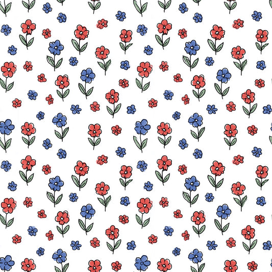 USA Tiny Ditsy Floral Digital Seamless Pattern
