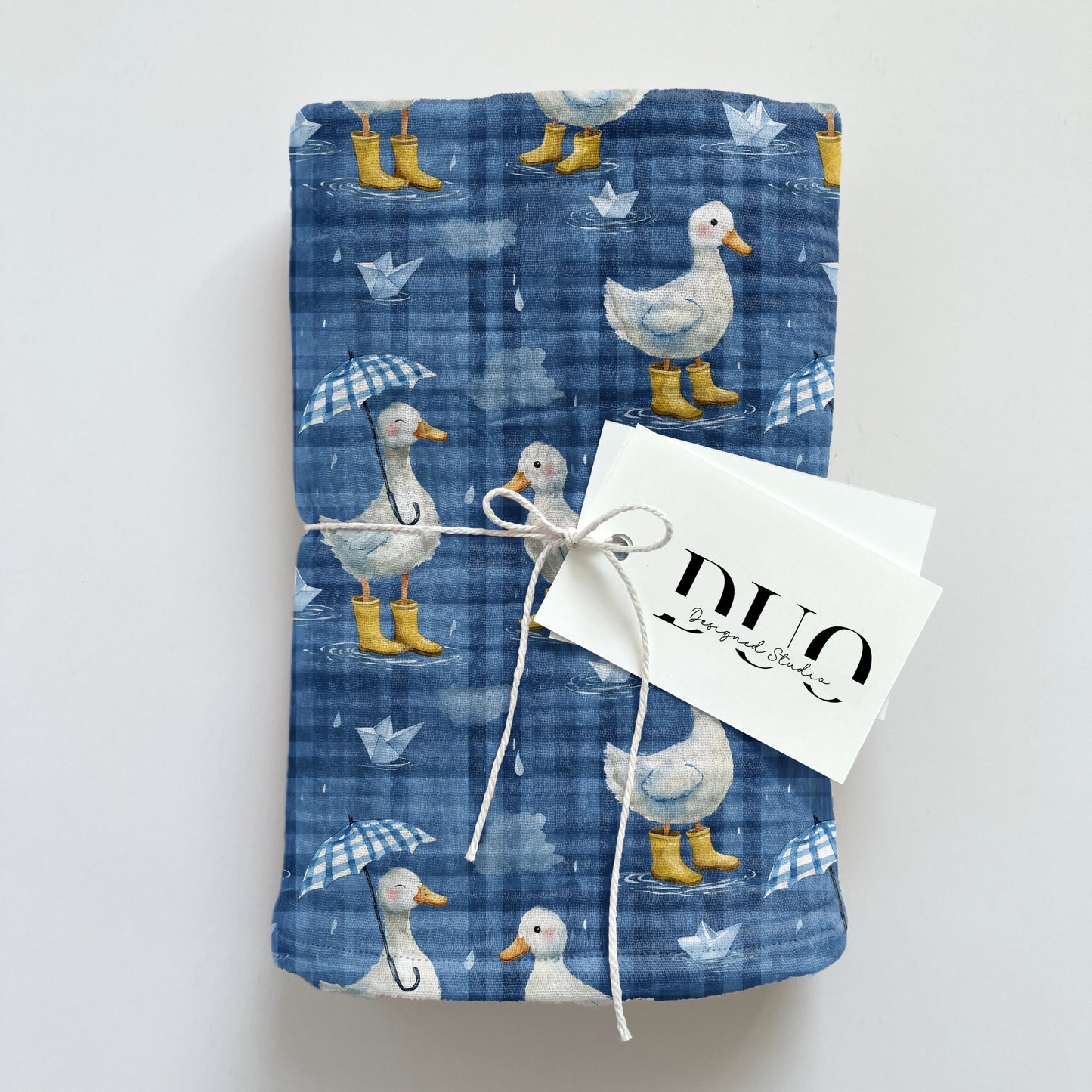 Umbrella Ducks Digital Seamless Pattern