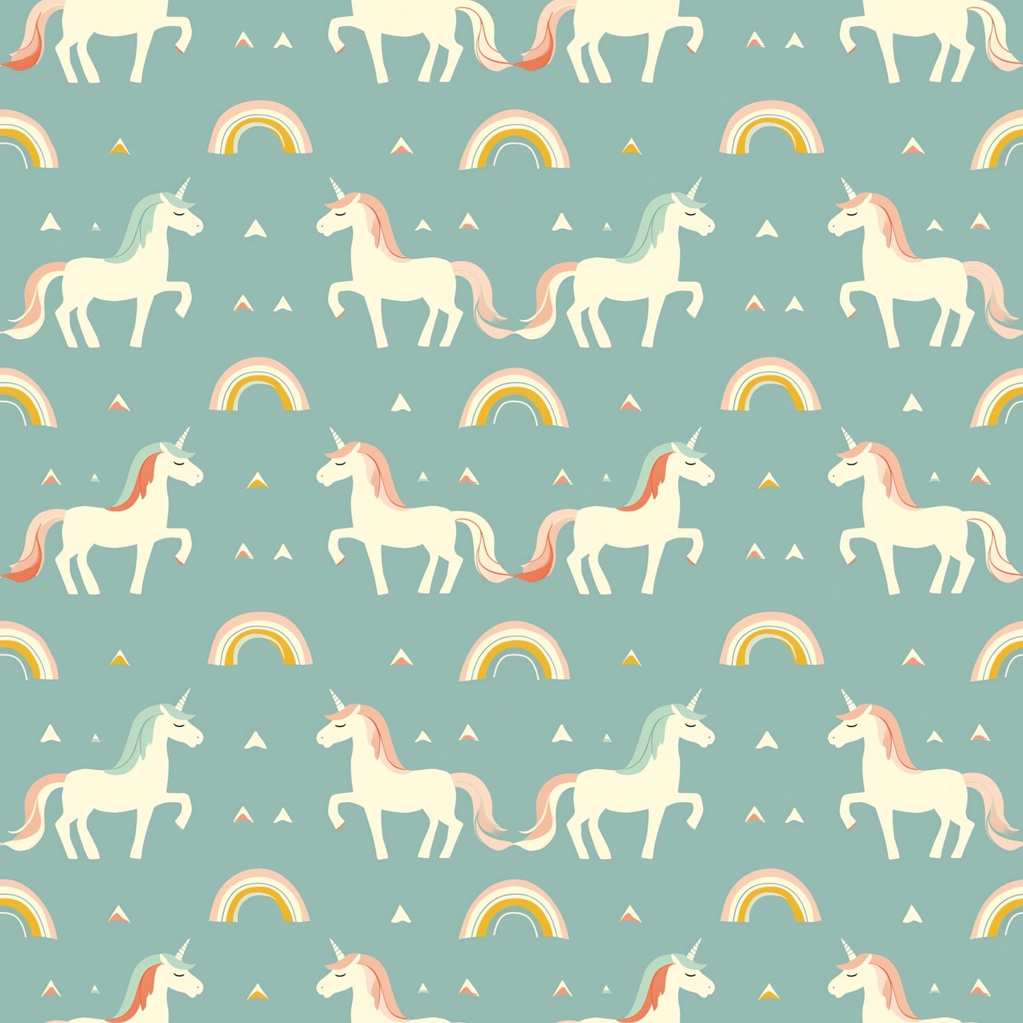 Unicorns & Rainbows Digital Seamless Pattern