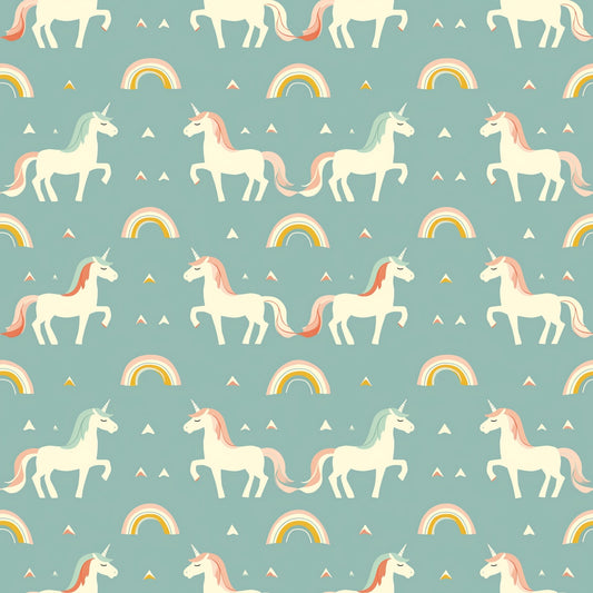 Unicorns & Rainbows Digital Seamless Pattern