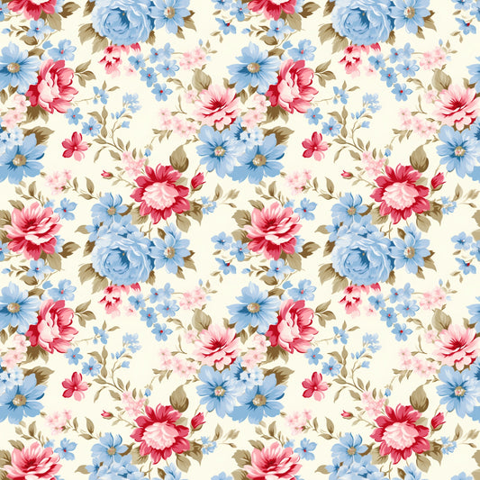 Vibrant Blooms Digital Seamless Pattern