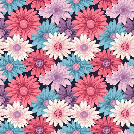 Vibrant Flowers Digital Seamless Pattern