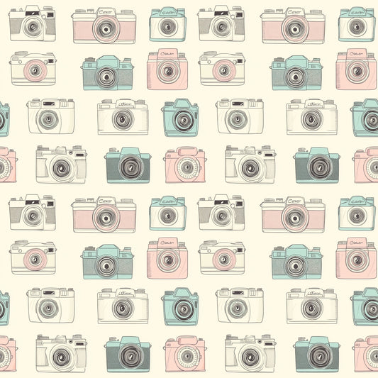 Vintage Cameras Digital Seamless Pattern