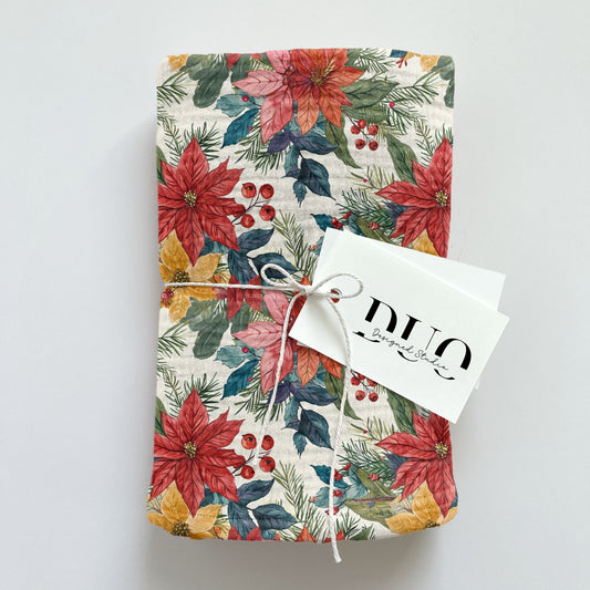 Vintage Christmas Floral Digital Seamless Pattern