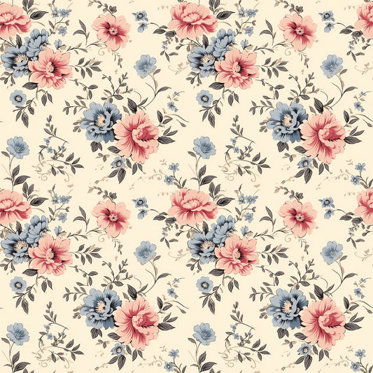 Vintage Floral Pastel Digital Seamless Pattern
