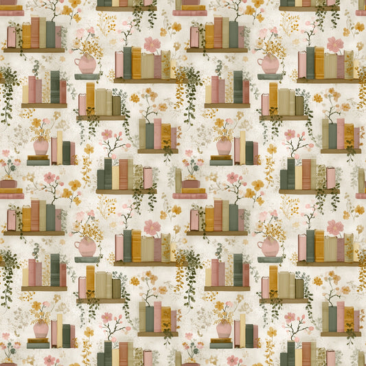 Vintage Floral Shelves Digital Seamless Pattern