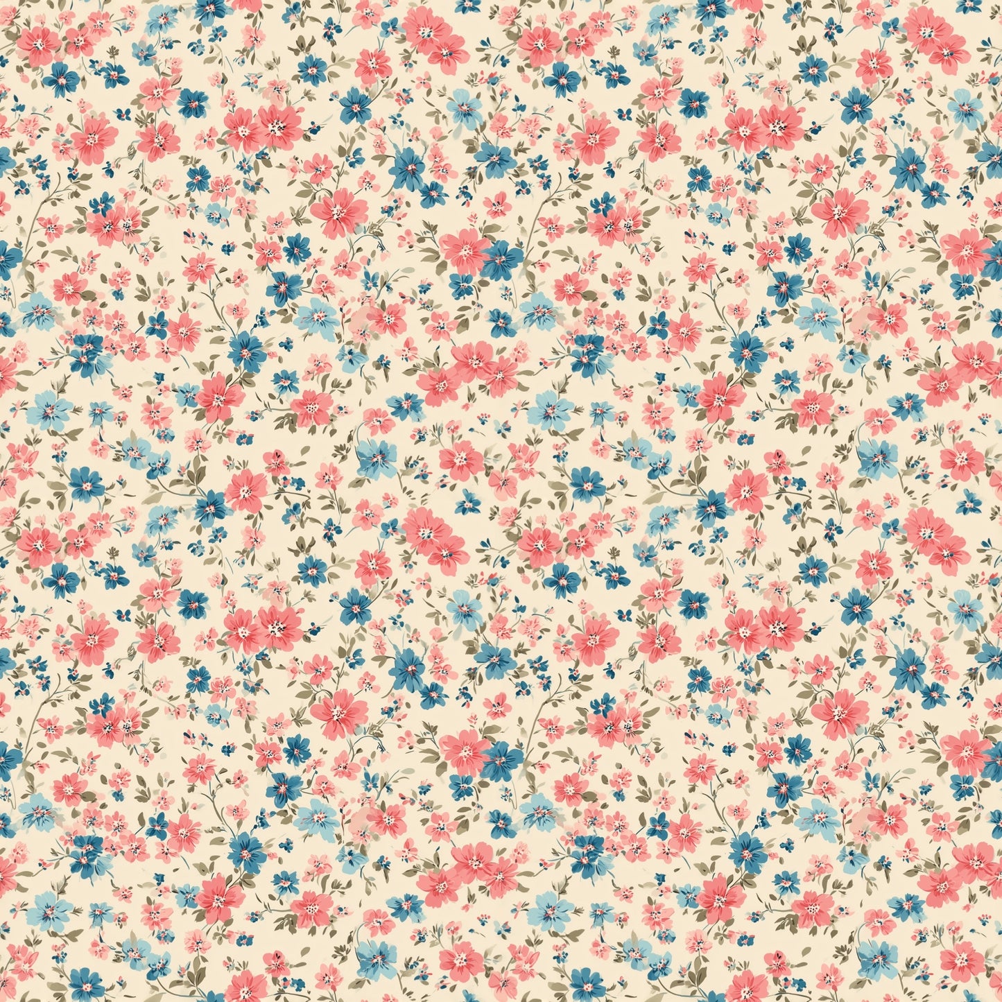Vintage Grandma Floral Digital Seamless Pattern